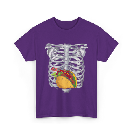 Taco Skeleton Rib Cage Costume T-Shirt - Purple