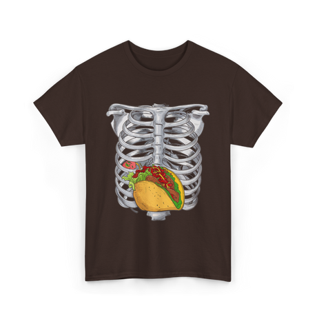 Taco Skeleton Rib Cage Costume T-Shirt - Dark Chocolate