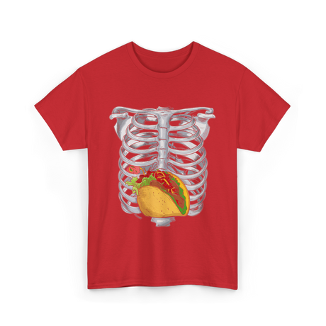 Taco Skeleton Rib Cage Costume T-Shirt - Red