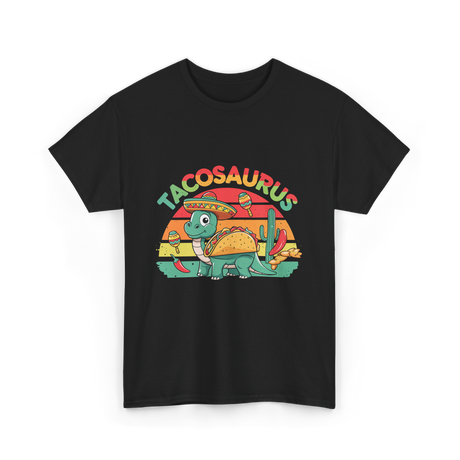 Tacosaurus Taco Dinosaur T-Shirt - Black