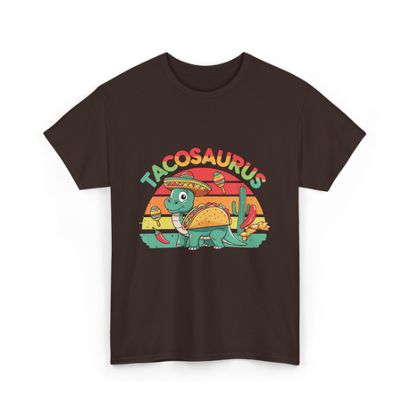 Tacosaurus Taco Dinosaur T-Shirt - Dark Chocolate