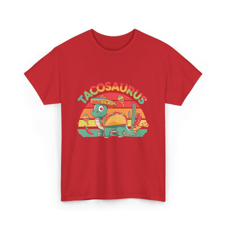 Tacosaurus Taco Dinosaur T-Shirt - Red