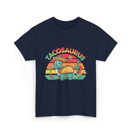 Tacosaurus Taco Dinosaur T-Shirt - Navy