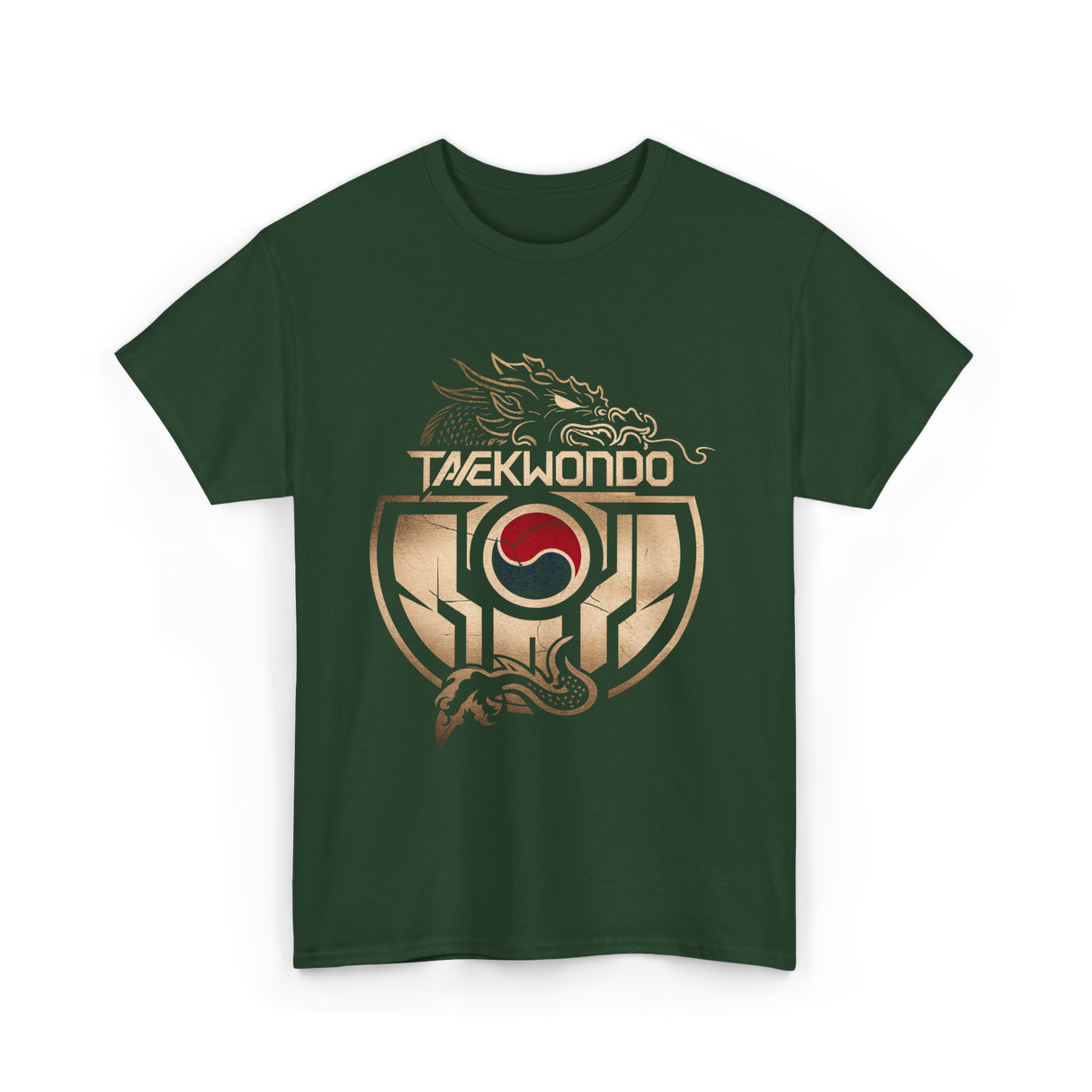 Taekwondo Dragon Martial Arts T-Shirt - Forest Green