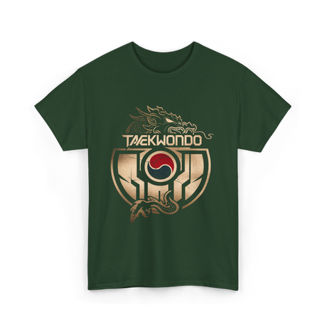 Taekwondo Dragon Martial Arts T-Shirt - Forest Green