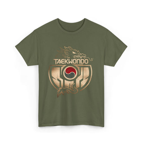 Taekwondo Dragon Martial Arts T-Shirt - Military Green