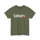 Taken Heart Love Relationship T-Shirt - Military Green