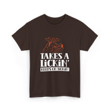 Takes A Lickin Keeps On Tickin Heart T-Shirt - Dark Chocolate