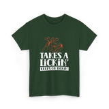 Takes A Lickin Keeps On Tickin Heart T-Shirt - Forest Green