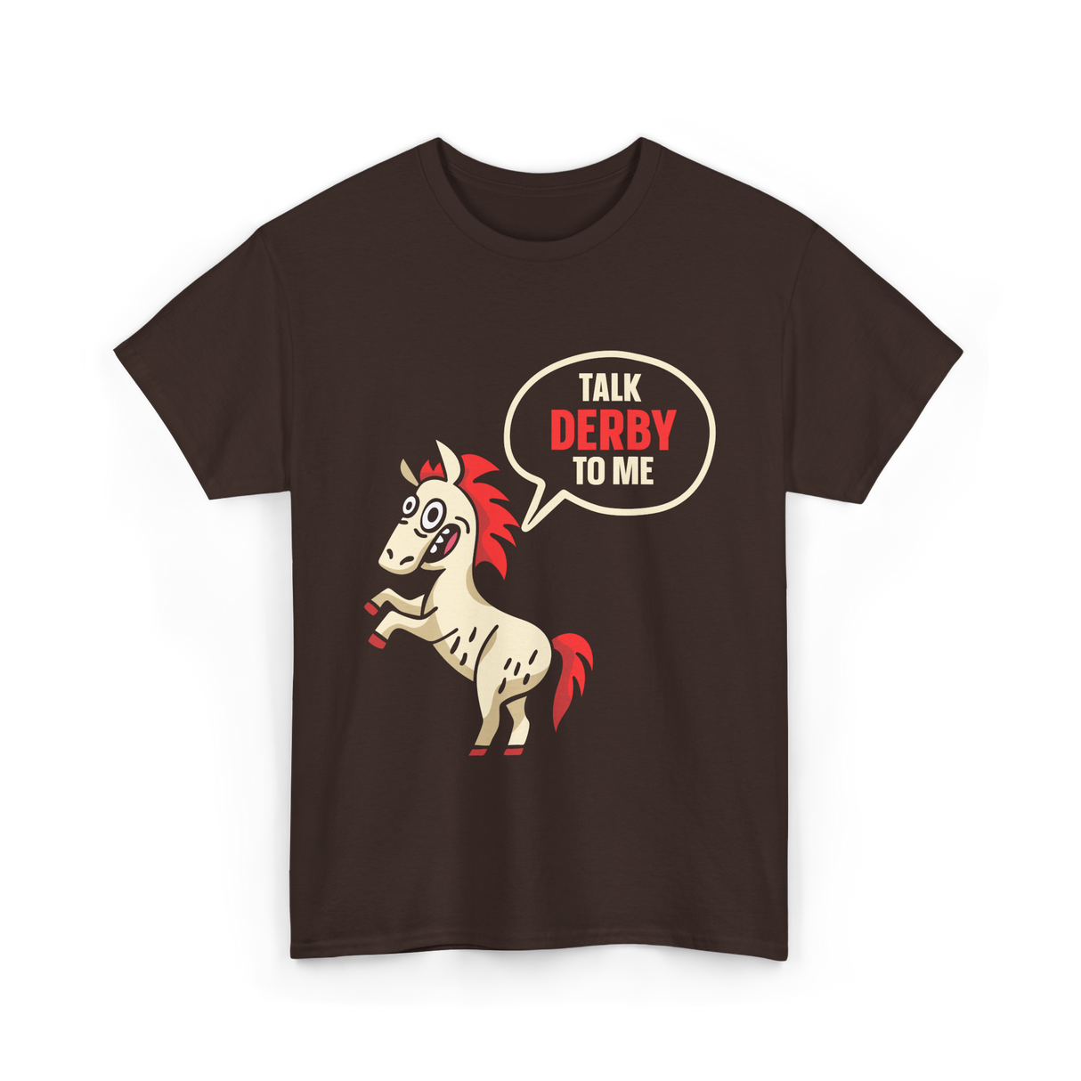 Talk Derby To Me Horse Riding T-Shirt - Dark Chocolate