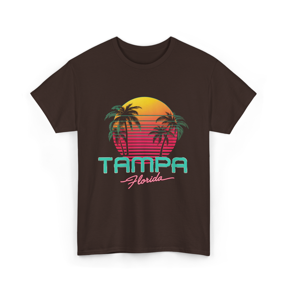 Tampa Florida Retro Art T-Shirt - Dark Chocolate