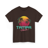 Tampa Florida Retro Art T-Shirt - Dark Chocolate