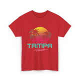 Tampa Florida Retro Art T-Shirt - Red