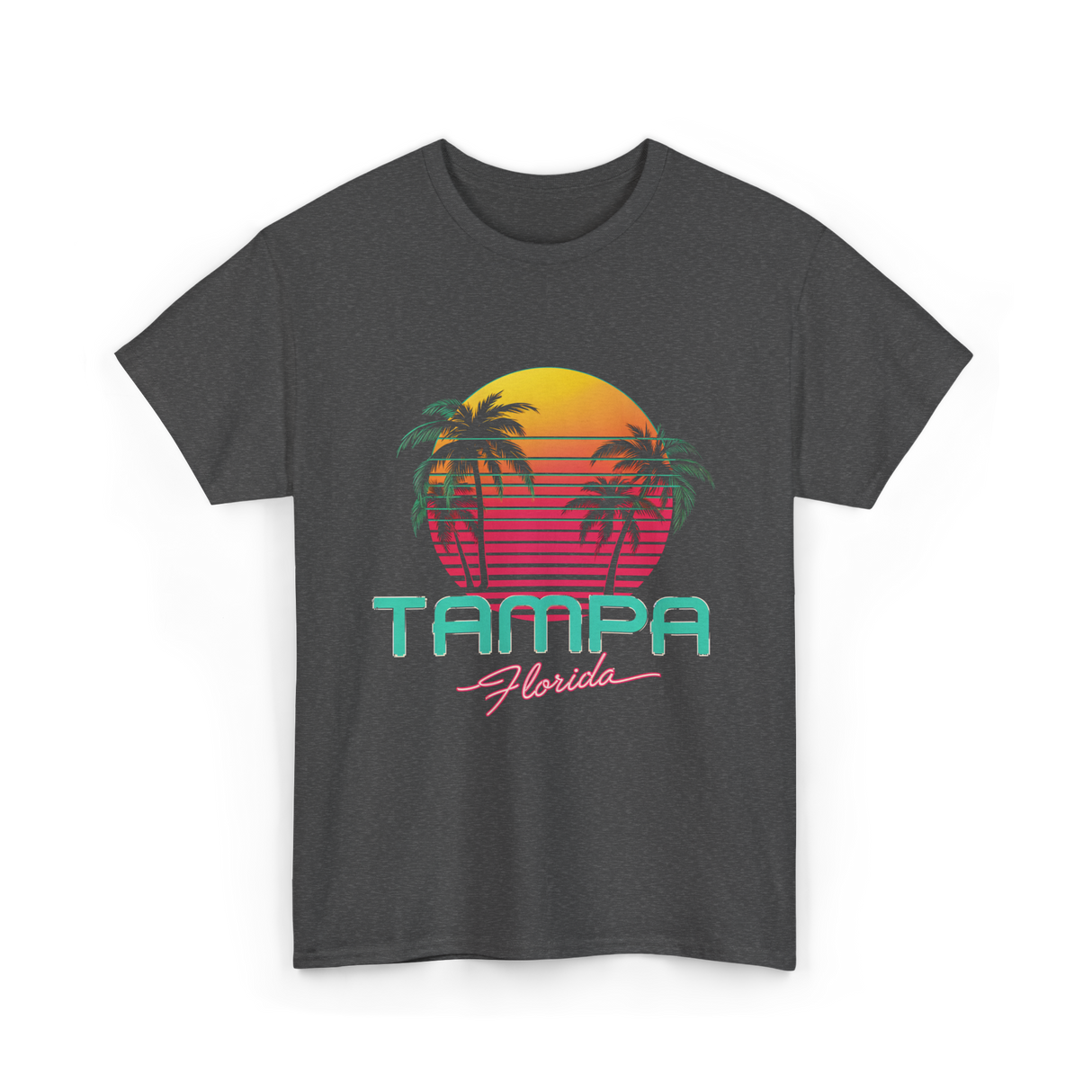 Tampa Florida Retro Art T-Shirt - Dark Heather