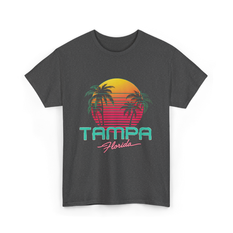 Tampa Florida Retro Art T-Shirt - Dark Heather