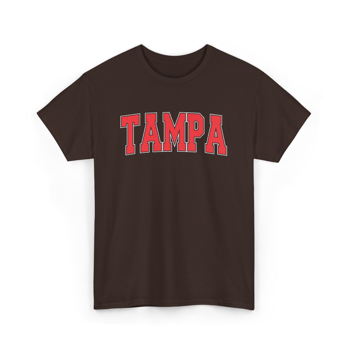 Tampa Florida Sports Varsity Style T-Shirt - Dark Chocolate