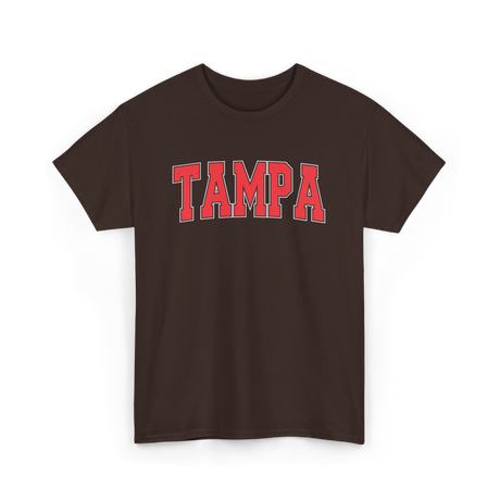 Tampa Florida Sports Varsity Style T-Shirt - Dark Chocolate