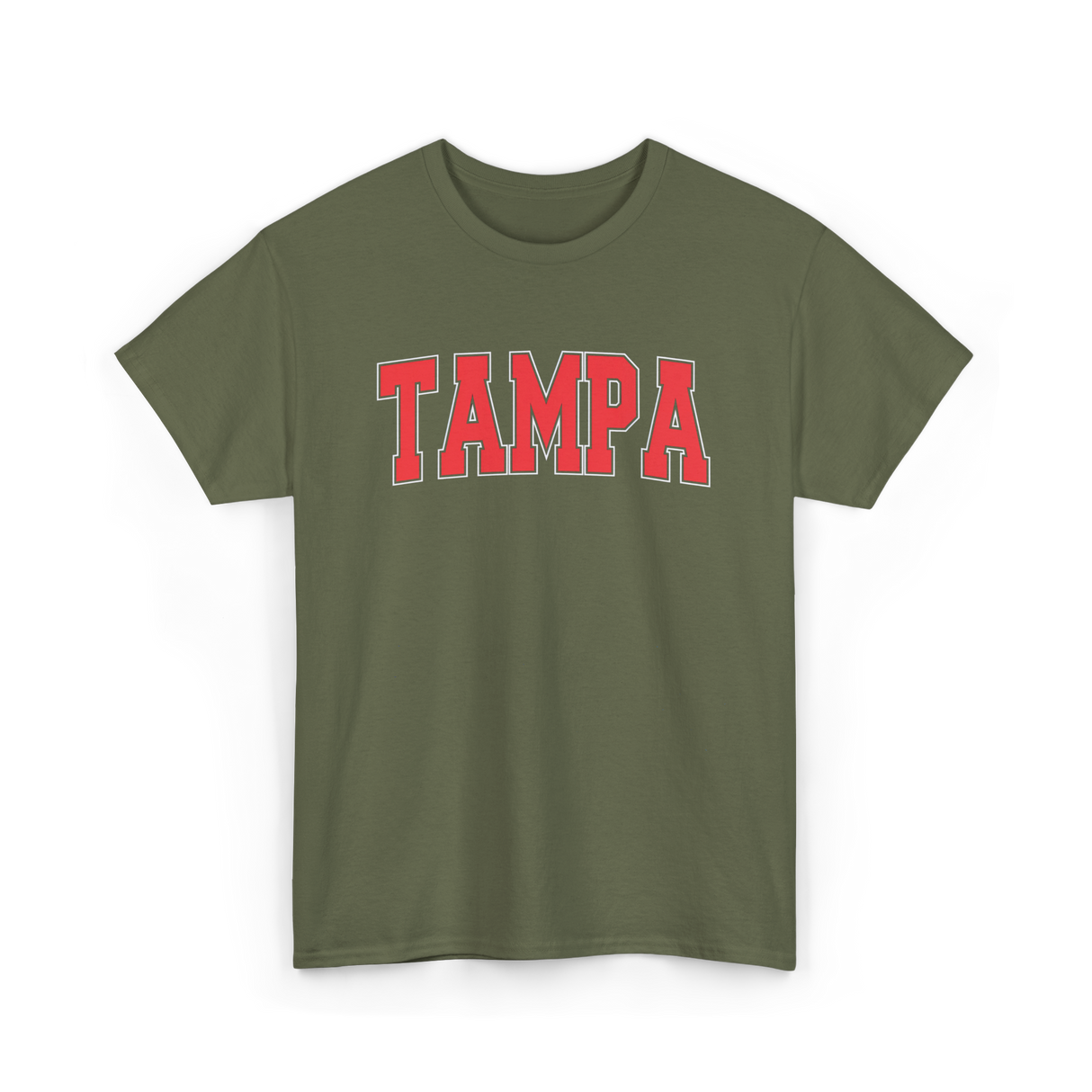 Tampa Florida Sports Varsity Style T-Shirt - Military Green