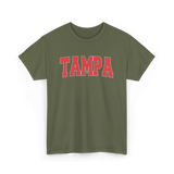 Tampa Florida Sports Varsity Style T-Shirt - Military Green