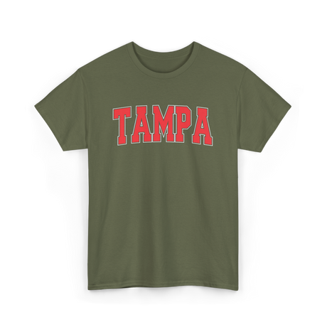 Tampa Florida Sports Varsity Style T-Shirt - Military Green