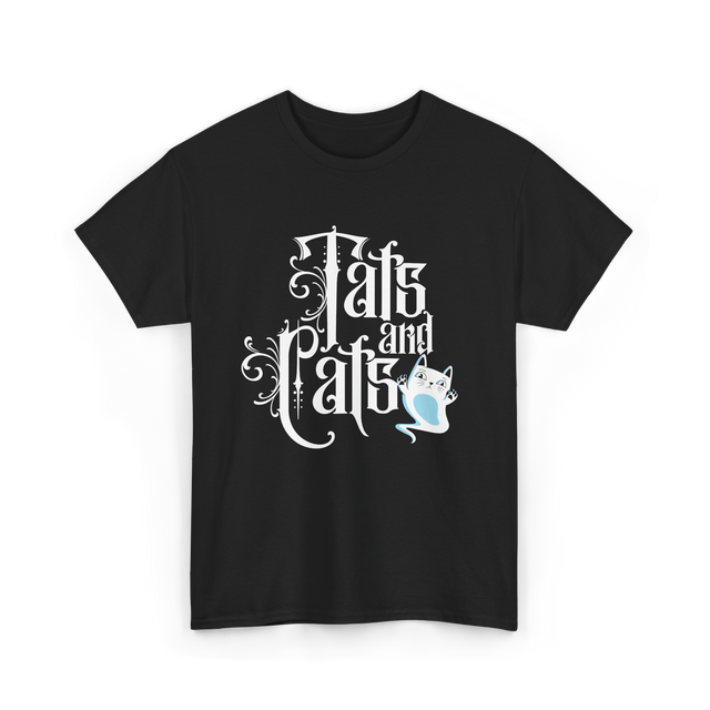 Tats and Cats Art Tattoo T-Shirt - Black