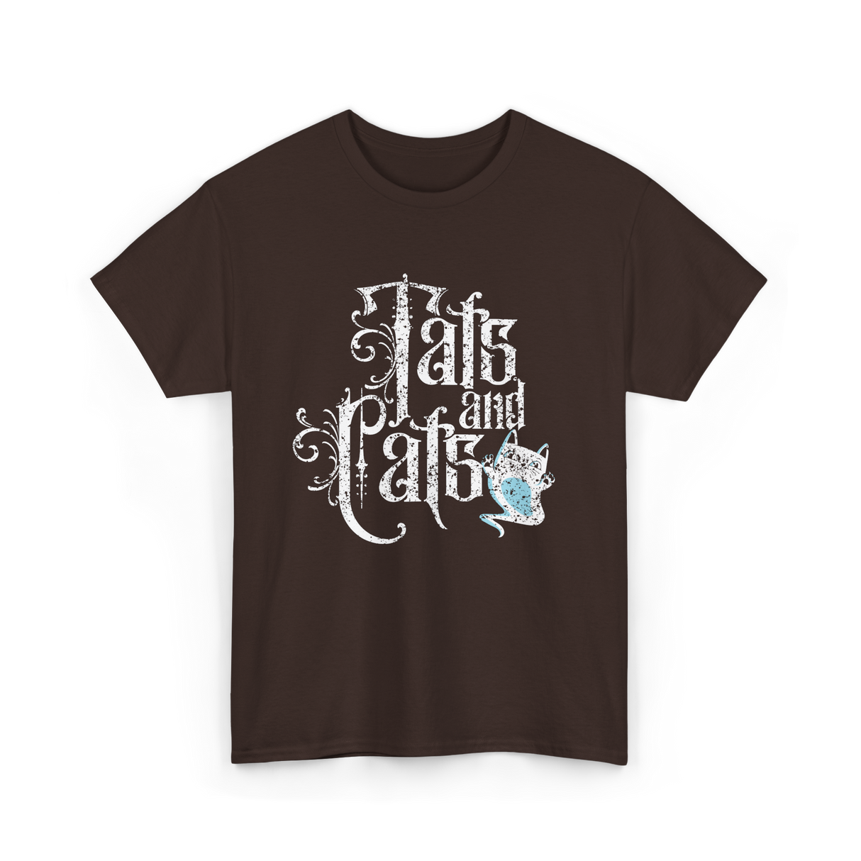 Tats and Cats Cat Tattoo T-Shirt - Dark Chocolate