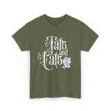 Tats and Cats Cat Tattoo T-Shirt - Military Green