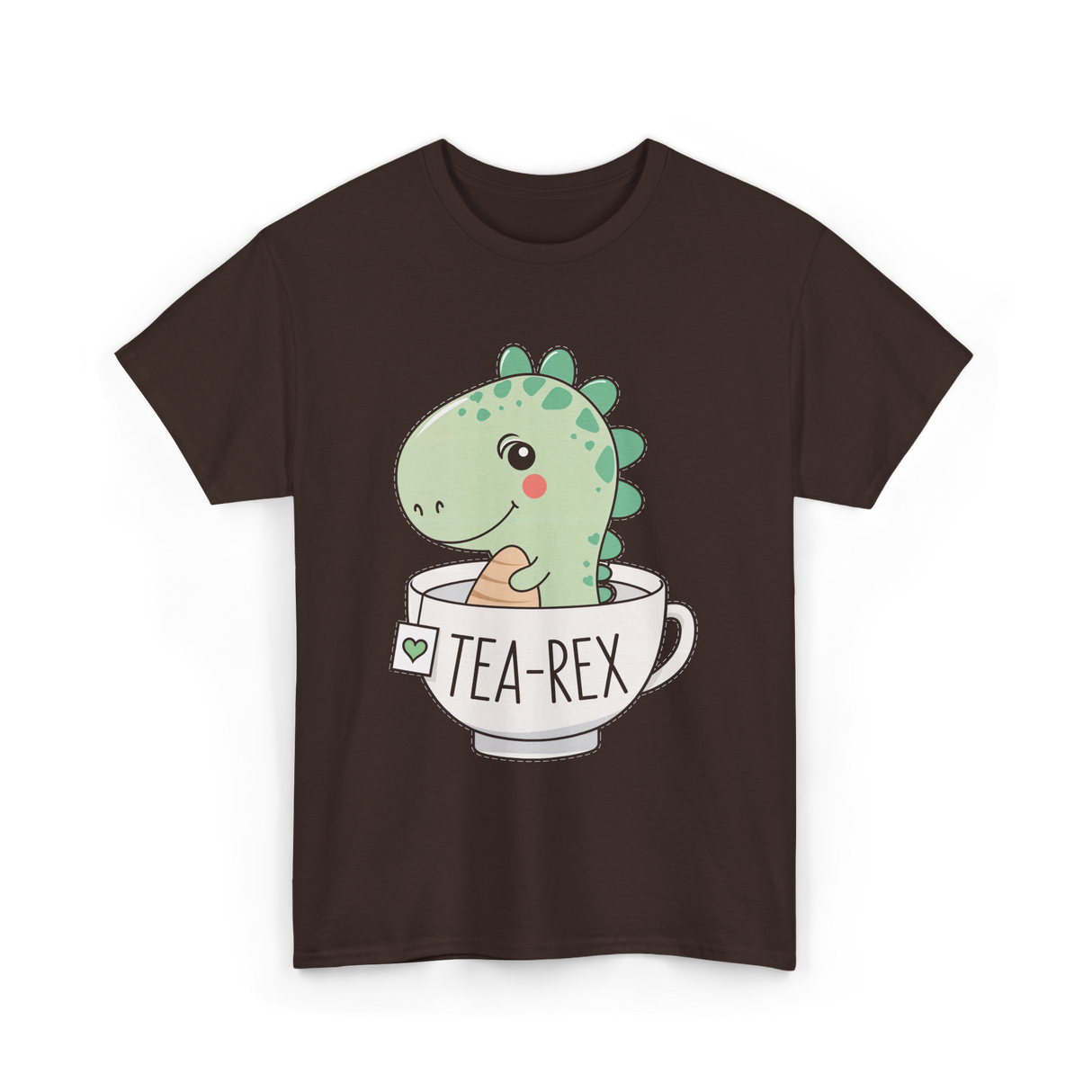 Tea Rex Cute Dinosaur T-Shirt - Dark Chocolate