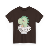 Tea Rex Cute Dinosaur T-Shirt - Dark Chocolate