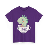 Tea Rex Cute Dinosaur T-Shirt - Purple