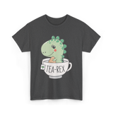 Tea Rex Cute Dinosaur T-Shirt - Dark Heather