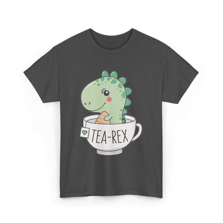 Tea Rex Cute Dinosaur T-Shirt - Dark Heather