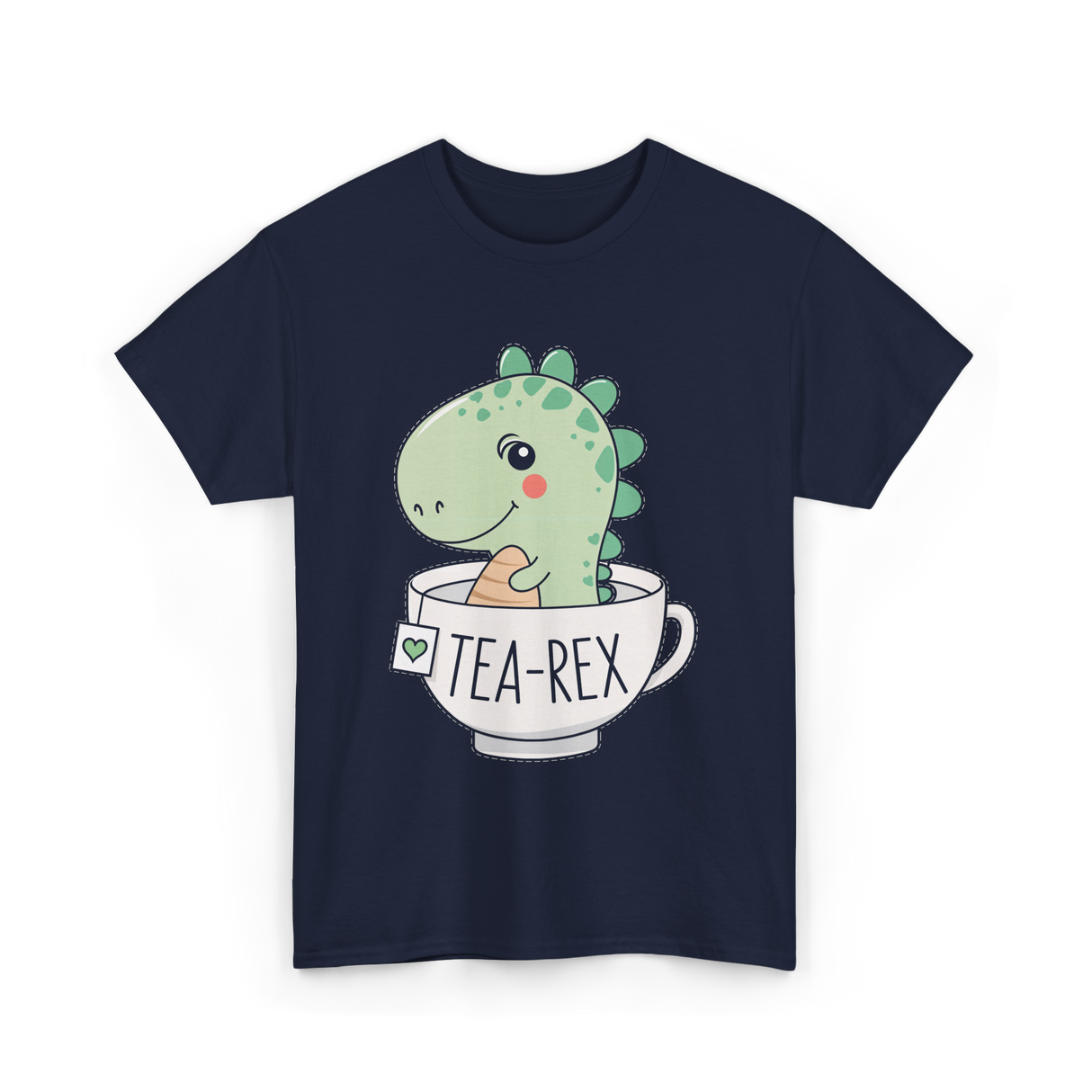 Tea Rex Cute Dinosaur T-Shirt - Navy