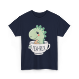 Tea Rex Cute Dinosaur T-Shirt - Navy