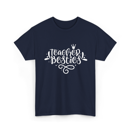 Teacher Besties Friendship Teachers T-Shirt - Navy