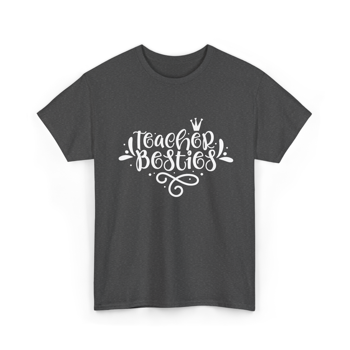 Teacher Besties Friendship Teachers T-Shirt - Dark Heather