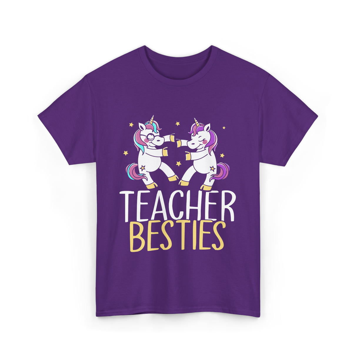 Teacher Besties Unicorn Friendship T-Shirt - Purple