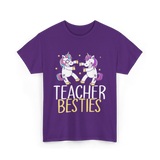 Teacher Besties Unicorn Friendship T-Shirt - Purple