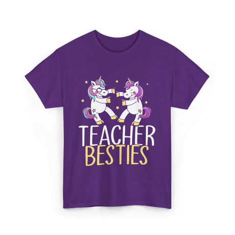 Teacher Besties Unicorn Friendship T-Shirt - Purple