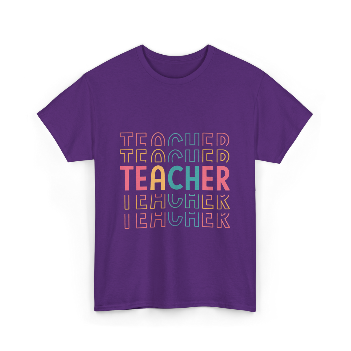 Teacher Colorful Design Teacher T-Shirt - Purple