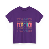 Teacher Colorful Design Teacher T-Shirt - Purple