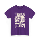 Teachers Love Brains Halloween T-Shirt - Purple