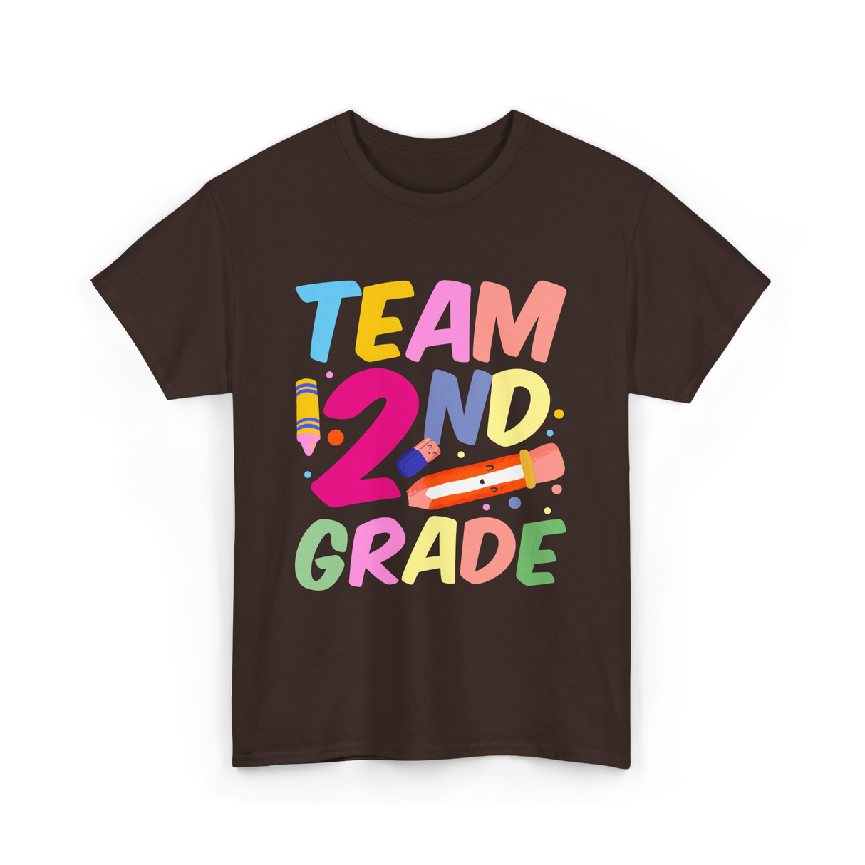 Team 2Nd Grade Teaching T-Shirt - Dark Chocolate