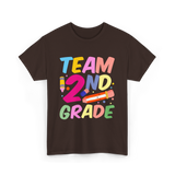 Team 2Nd Grade Teaching T-Shirt - Dark Chocolate