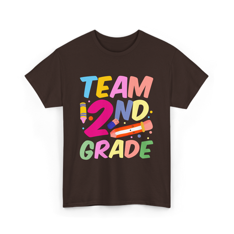 Team 2Nd Grade Teaching T-Shirt - Dark Chocolate