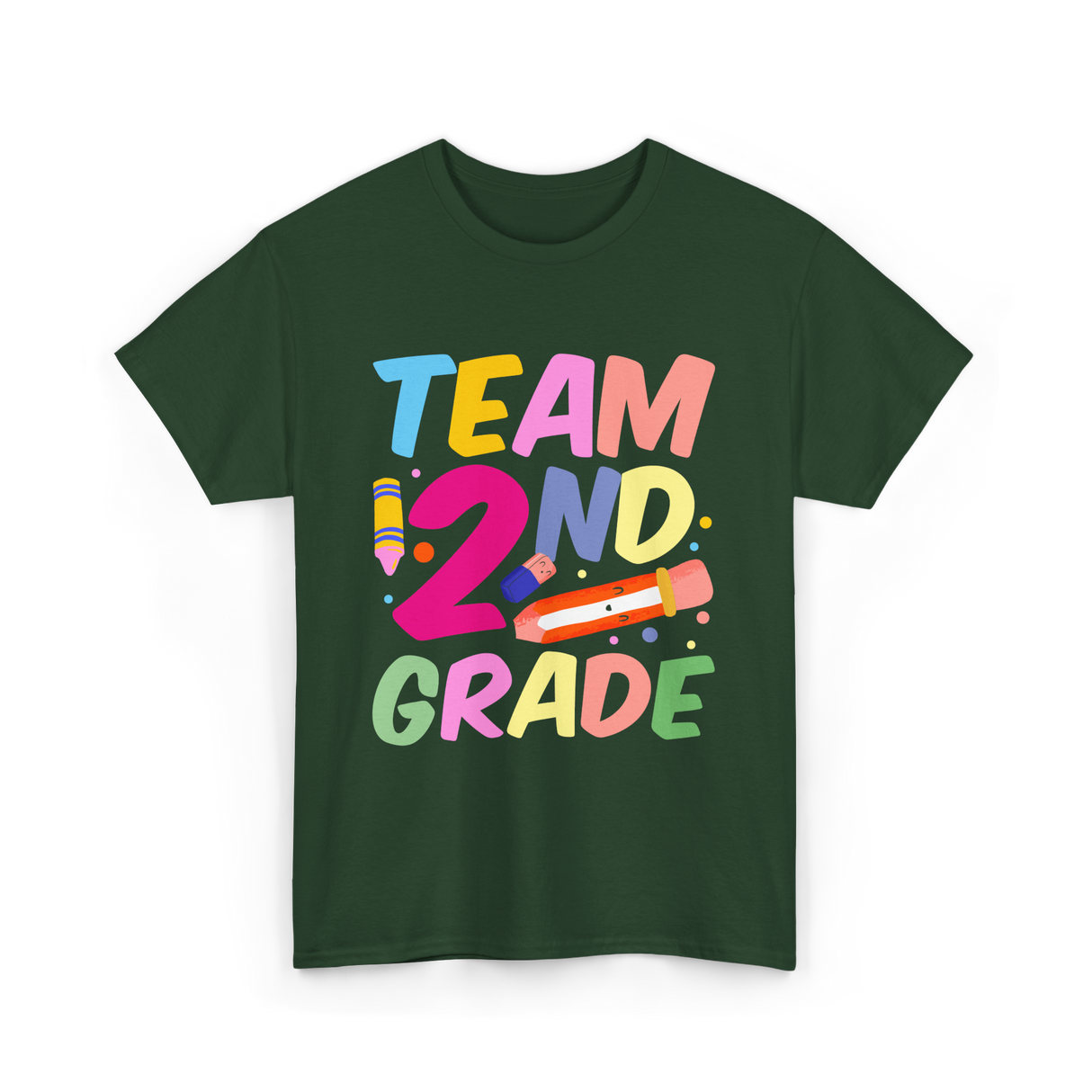 Team 2Nd Grade Teaching T-Shirt - Forest Green