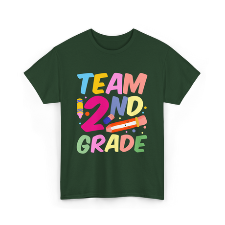 Team 2Nd Grade Teaching T-Shirt - Forest Green