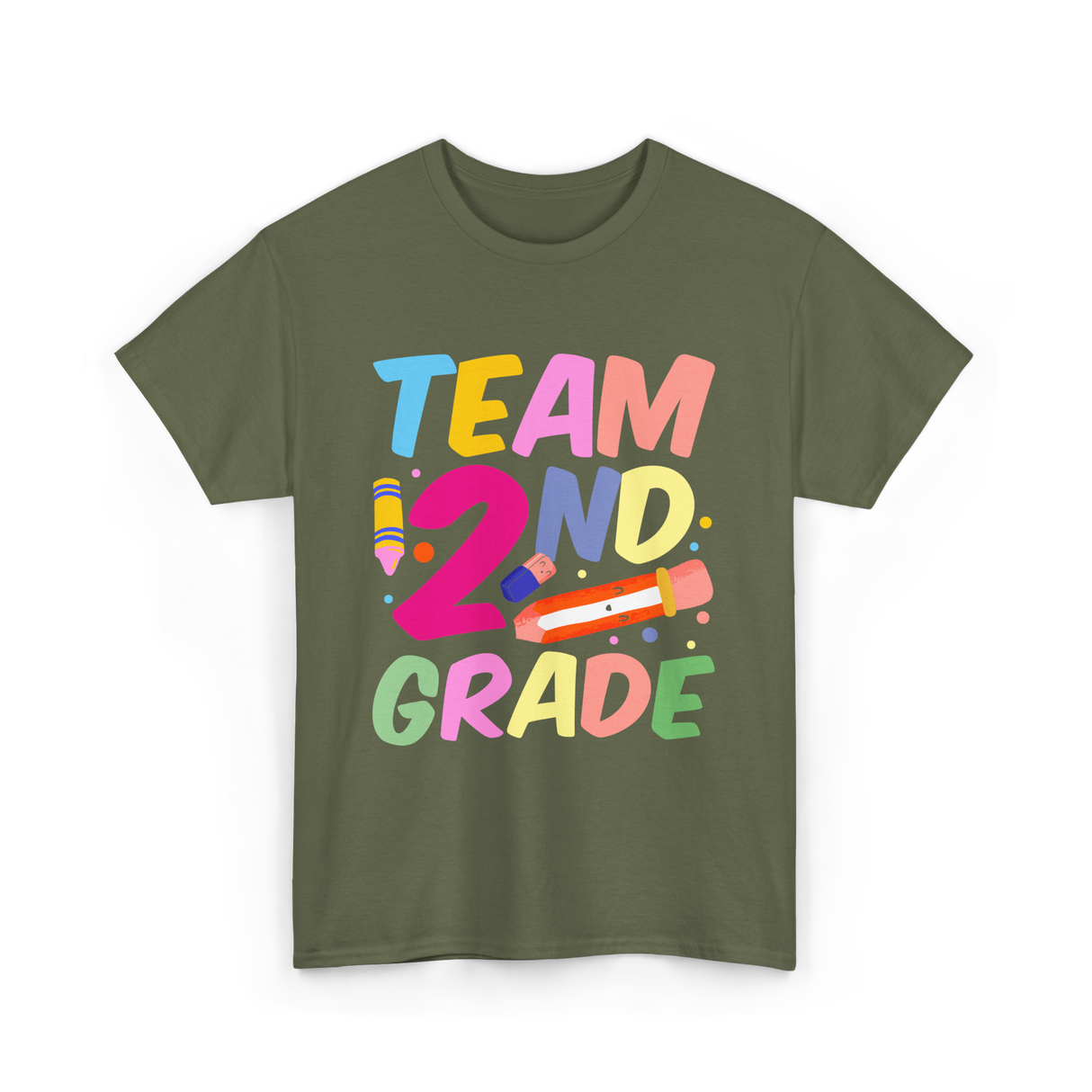 Team 2Nd Grade Teaching T-Shirt - Military Green