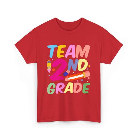 Team 2Nd Grade Teaching T-Shirt - Red