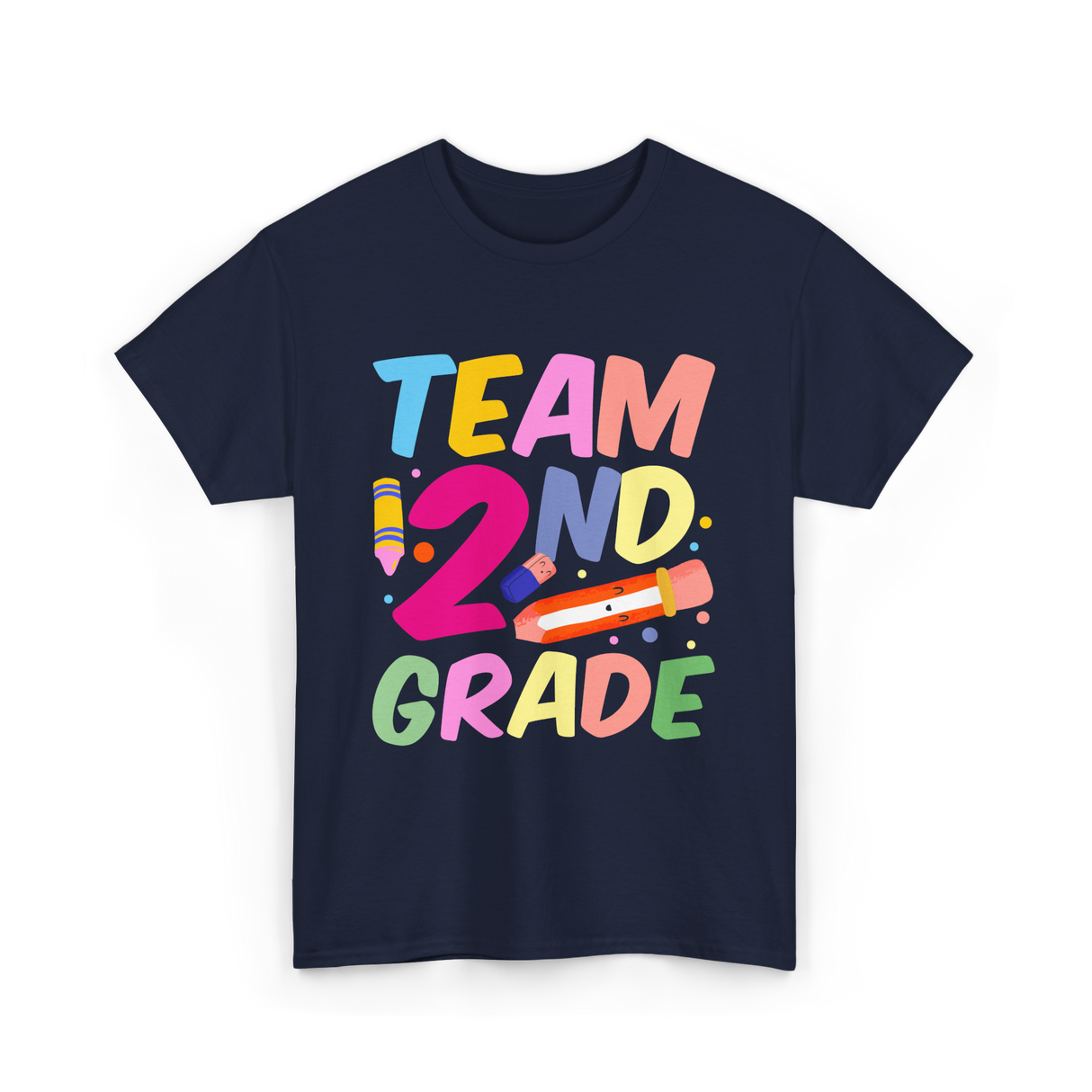 Team 2Nd Grade Teaching T-Shirt - Navy